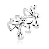 Couple Dragonflies Shaped Silver Ear Cuff EC3-04